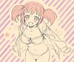 akio_hiiragi blush bra breasts hataraku_maou-sama! leaning_forward medium_breasts panties sasaki_chiho short_hair sketch smile solo underwear 
