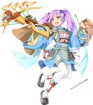  :d arrow bowgun emerane fang full_body holding holding_arrow holding_weapon long_hair open_mouth oshiro_project oshiro_project_re purple_hair red_eyes smile solo taga_(oshiro_project) thighhighs transparent_background twintails v-shaped_eyebrows very_long_hair weapon white_legwear 
