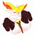  &lt;3 2014 blush braixen breasts canine censored creative_censorship female fox fur hand_on_butt mammal mewpsy nintendo pok&eacute;mon solo stick video_games yellow_fur 