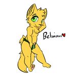  anthro battler beluinus bulge canine clothed clothing cub erection green_eyes male mammal partially_clothed peeking simple_background solo underwear wolf young 