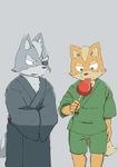  duo eating fox_mccloud nintendo shinki_k star_fox video_games wolf_o&#039;donnell 