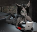  3d_(artwork) anthro barefoot canine cosmicbleats digital_media_(artwork) dog emo goth hi invalid_tag justin-parallax male mammal modelling nature nude res solo tasteful teenager tween wolf young 
