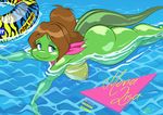  breasts brendancorris lizard mona_lisa_(tmnt) reptile scalie scarf swimming teenage_mutant_ninja_turtles water 