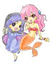  akazukin_chacha marin mermaid pink_hair purple_hair yakko 