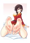  barefoot feet highres kono_subarashii_sekai_ni_shukufuku_wo! leafar megumin panties red_eyes soles toes underwear 
