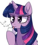  2017 english_text equine eyelashes female feral friendship_is_magic hair horn licking mammal momomistress multicolored_hair my_little_pony purple_eyes simple_background solo text tongue tongue_out twilight_sparkle_(mlp) unicorn white_background 