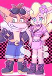  1boy 1girl artist_request blodne_hair coco_bandicoot crash_bandicoot crash_bandicoot_(series) furry green_eyes 