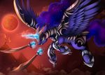  armor blue_eyes blue_feathers cosmic_hair cutie_mark equine feathered_wings feathers friendship_is_magic hooves horn magic mammal melee_weapon my_little_pony pridark princess_luna_(mlp) sword weapon winged_unicorn wings 