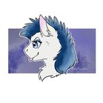  2017 blue_eyes chest_tuft cute equine female feral fluffy fur happy mammal mars_(mars) pegasus portrait solo tongue tongue_out tuft white_fur wings zuffoodles 