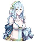  absurdres aqua_(fire_emblem_if) bikini blue_hair breasts fire_emblem fire_emblem_heroes fire_emblem_if hairband highres jackii large_breasts long_hair looking_at_viewer solo swimsuit veil very_long_hair yellow_eyes 