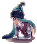  :t absurdres aqua_hair blue_hat blue_shirt bobblehat chin_rest closed_mouth collared_shirt from_side frown hat highres inkling long_hair long_sleeves plaid plaid_shirt pout print_hat print_vest puchiman purple_eyes red_vest shirt sitting solo splatoon_(series) tearing_up twitter_username vest white_background 