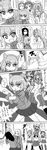  animal_ears carrying cat_ears cat_tail clara_(girls_und_panzer) comic commentary_request eyepatch fake_animal_ears girls_und_panzer glasses greyscale hairband highres katyusha long_hair military momogaa monochrome multiple_girls nekonyaa nonna ooarai_school_uniform partially_translated paw_pose piyotan pleated_skirt pravda_school_uniform school_uniform short_hair shoulder_carry skirt tail translation_request uniform zasshu_nigou 