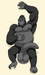  anthro ape balls belly big_penis drakedragon flaccid gorilla gorilla_grodd humanoid_penis hyper hyper_penis looking_at_viewer male mammal nipples nude penis primate saggy_balls slightly_chubby solo uncut 