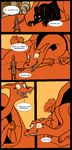  cave comic dialogue dragon female human knight male mammal rml trash_knight vitaleu_(tn) weapon zumayatsyelka_(tn) 