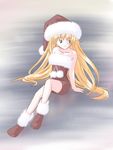  akazukin_chacha blonde_hair cosplay hat magical_princess santa sitting 