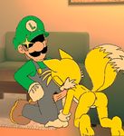  bros_(disambiguation) butt canine crossover feet fox human luigi male male/male mammal mario mario_bros miles_prower mobian_(species) nintendo sonic_(series) video_games 