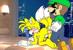  anal butt canine crossover feet fox human luigi male male/male mammal mario_bros miles_prower mobian_(species) nintendo sex sonic_(series) video_games 
