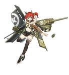  animal_ears black_legwear blue_eyes blush cat_ears cu_(fsy84738368) explosive fake_animal_ears full_body grenade long_sleeves looking_at_viewer m10_tank_destroyer_(personification) navel panzer_maiden parted_lips red_hair short_hair smile solo teeth thighhighs 