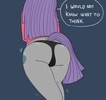  2015 anthro butt clothed clothing earth_pony english_text equine female friendship_is_magic hi_res horse mammal maud_pie_(mlp) my_little_pony panties pony solo somescrub text underwear 