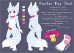  anthro balls bell_collar blue_fur butt canine cat chest_tuft coff collar erection feline fox fur heart_marking hybrid male mammal model_sheet pawpads penis pink_eyes solo standing tuft 