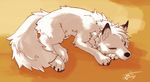  ambiguous_gender arctic_fox black_nose canine feral fox fur lying mammal paws ryuuzenga sleeping solo white_fur 