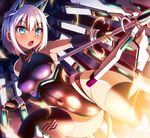  :o animal_ears aqua_eyes armpits bad_id bad_pixiv_id bare_shoulders black_legwear black_leotard blush clenched_hand commentary_request covered_navel elbow_gloves fake_animal_ears fingerless_gloves gloves halterneck higa highleg highleg_leotard holding holding_staff leg_armor leotard light looking_away mecha_musume open_mouth original shiny shiny_clothes shiny_skin short_hair skin_tight sleeveless sleeveless_turtleneck solo staff thighhighs turtleneck v-shaped_eyebrows white_hair 