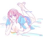  1girl artist_request bare_legs braid breasts cleavage female large_breasts long_hair looking_at_viewer one_piece pink_hair rebecca_(one_piece) sketch solo the_pose 