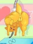  2017 alphys anthro big_butt breasts butt digital_media_(artwork) female nipples pussy scalie slightly_chubby solo somescrub thick_thighs undertale video_games 