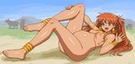  anklet anklets asuka_langley_sohryu barefoot blue_eyes breasts feet happy jewelry lots_of_jewelry neon_genesis_evangelion nude open_mouth orange_hair pregnant smile soryu_asuka_langley tenseiani toes tribal 