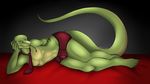  anthro bedroom_eyes butt callmedaddy claws clothed clothing digital_media_(artwork) half-closed_eyes lizard looking_at_viewer male necktie pose reptile scalie seductive simple_background smile solo underwear 