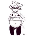  belly big_belly breasts cleavage clothed clothing female hand_on_stomach inkling marie navel nintendo pregnant splatoon video_games 