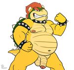  anthro balls belly bowser bowser_jr. male mario_bros nintendo nipples overweight overweight_male penis slightly_chubby thesintaur video_games 