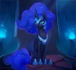  black_feathers blue_eyes cosmic_hair detailed_background equine feathered_wings feathers female feral friendship_is_magic horn mammal my_little_pony princess_luna_(mlp) rodrigues404 sitting solo winged_unicorn wings 