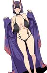  :q alternate_breast_size bare_shoulders blush bob_cut breasts collarbone commentary_request fate/grand_order fate_(series) horns japanese_clothes jyura kimono large_breasts looking_at_viewer nose_blush older oni oni_horns open_clothes open_kimono purple_eyes purple_hair revealing_clothes short_eyebrows short_hair shuten_douji_(fate/grand_order) smile solo standing tongue tongue_out undressing 