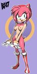  2017 amy_rose anthro big_eyes bigdead93 black_nose boots bracelet breasts clothing convenient_censorship eyelashes female footwear fur gloves green_eyes happy headband hedgehog hi_res jewelry mammal mostly_nude navel nipples panties pink_fur smile solo sonic_(series) underwear 