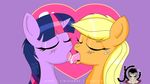  animated applejack_(mlp) blonde_hair blush equine eyes_closed female female/female feral freckles friendship_is_magic hair horn horse jimix_cruz kissing mammal multicolored_hair my_little_pony pony saliva tongue tongue_out twilight_sparkle_(mlp) unicorn 