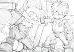  anthro arthropod bee bulge canine charmy_bee clothing fairwind fox insect male mammal miles_prower monochrome penis_outline rubber rubber_suit sonic_(series) tight_clothing 