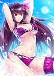  bikini cleavage fate/grand_order garter imada_kozue scathach_(fate/grand_order) swimsuits underboob wet 