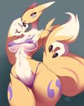 anthro bikini breasts clothing digimon female looking_at_viewer nipple_bulge renamon seely sketch solo swimsuit thick_thighs wide_hips 