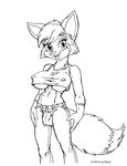  1998 breasts bulge canine dickgirl doug_winger fox intersex mammal nipples nude solo 