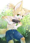  blade_runner blonde_hair dog furry giridechoco green_eyes open_mouth pistol reverse_trap 