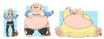  belly blonde_hair brown_eyes claws color eating eyes_closed fairy_tail fangs fat female female_only fur growth human lucy_heartfilia nude obese overweight pokemon sequence snorlax soles solo transformation 