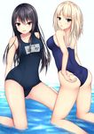  ass kurokami_(kurokaminohito) school_swimsuit swimsuits wet 