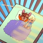  ambiguous_gender androacebunny baby bedding blanket crib disney gerry_(zootopia) holidays lagomorph mammal new_year peter_rabbit pillow rabbit skeletonguys-and-ragdolls solo sunlight young zootopia 