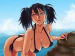  bikini black_hair blue_eyes heterochromia nail_polish red_eyes tagme utau wet yokune_ruko 