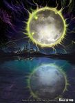 copyright_name force_of_will moon moopic night night_sky no_humans official_art scenery sky star_(sky) water 