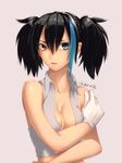  black_hair blue_eyes cleavage heterochromia red_eyes tagme utau yokune_ruko 