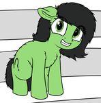  2017 ? cutie_mark earth_pony equine fan_character female feral filly_anon fur green_eyes green_fur grin hair horse looking_at_viewer mammal my_little_pony pony smile solo squirrelette 