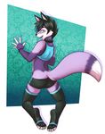  2017 black_hair black_nose blue_eyes canine clothed clothing fox fur girly hair male mammal paws purple_fur scarlet-frost taro-fox 
