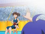  1boy 1girl animated animated_gif audience eiken mifune_densuke school_swimsuit sexually_suggestive shinonome_yuriko 